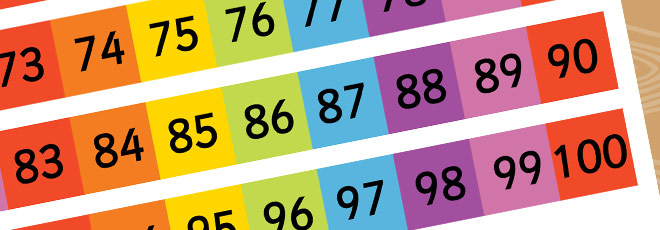 Rainbow Number Grid 1-200