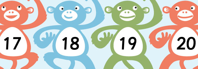 Monkey Numberline 11-20