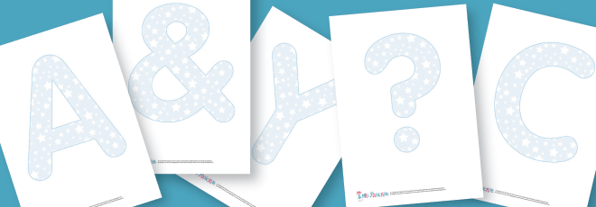 Pale Blue Capital Letters
