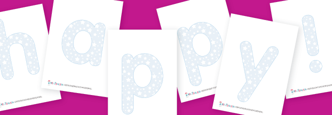 Pale blue lowercase letters