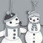 Dangling Snowmen BW